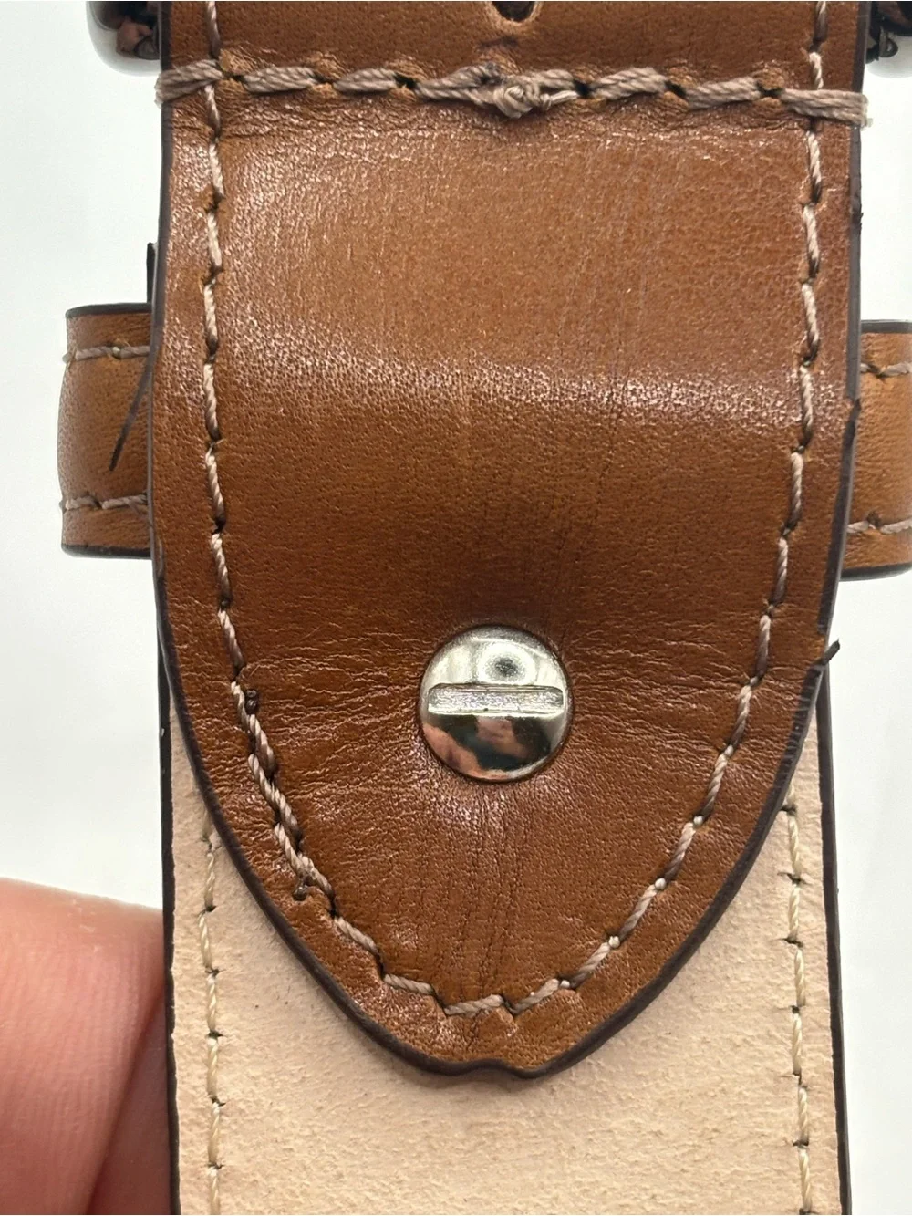 New Paul Fredrick Embossed Leather Men’s Belt BMQ911 Made In Italy Size 40 Brown